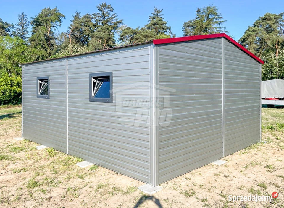 Garaż Blaszany 55x6m Brama Uchylna Drzwi 2x Okno blacha Iława sprzedam