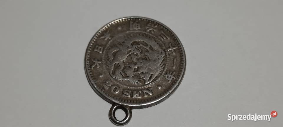 moneta Japonia 20 senów 18731905 przerobiona na mazowieckie Warszawa