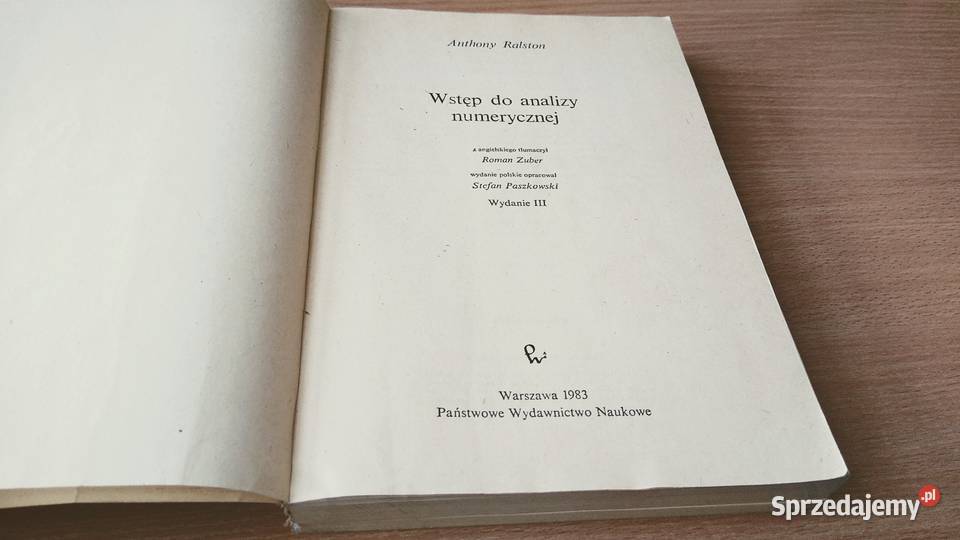 Wstęp do analizy numerycznej Anthony Ralston Gdańsk
