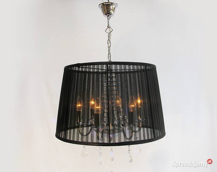 Lampa wisząca czarna kryształki III Szczecinek