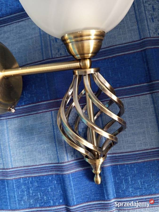 Kinkiet Secesja szklany mrozowy klosz antycznego Warszawa