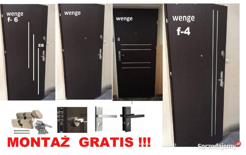 Drzwi wejściowe zewnętrzne wewnątrzklatkowe