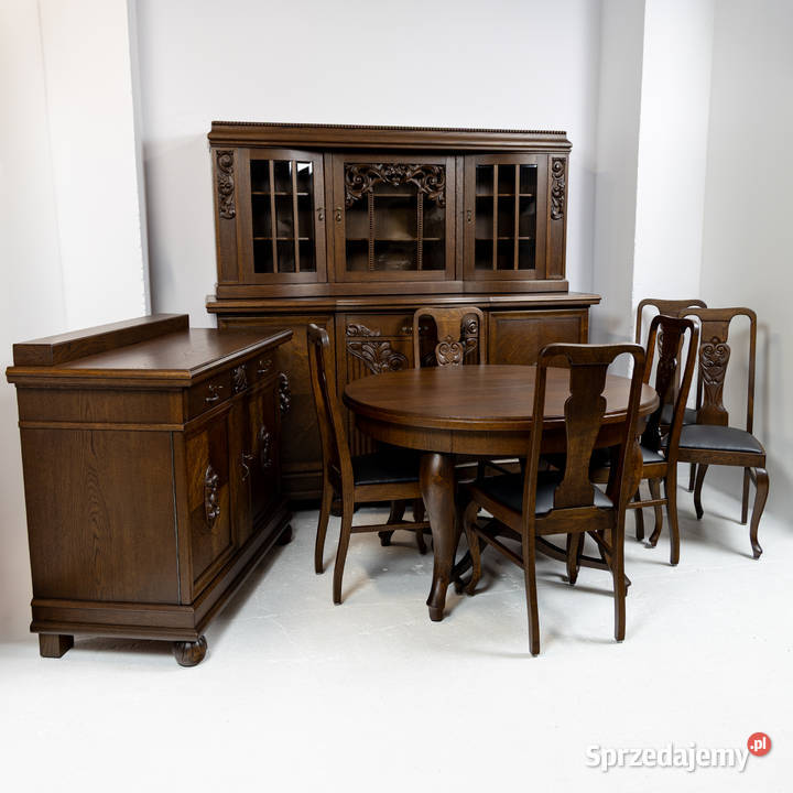 Stylowa jadalnia antyki kredens komoda okrągły Swarzędz