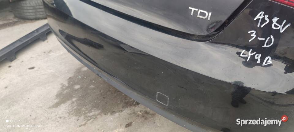 ZDERZAK TYŁ AUDI A3 8V3 3DRZWI LY9B ORYGINAŁ