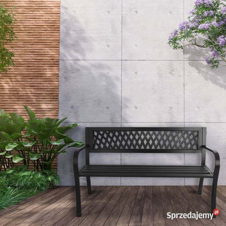 Ażurowa ławka ogrodowa z oparciem parkowa Ławy i ławki wielkopolskie Poznań