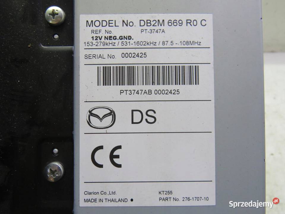 RADIO TUNER MAZDA 2 DJ 15 DB2M669R0C osobowe sprzedam