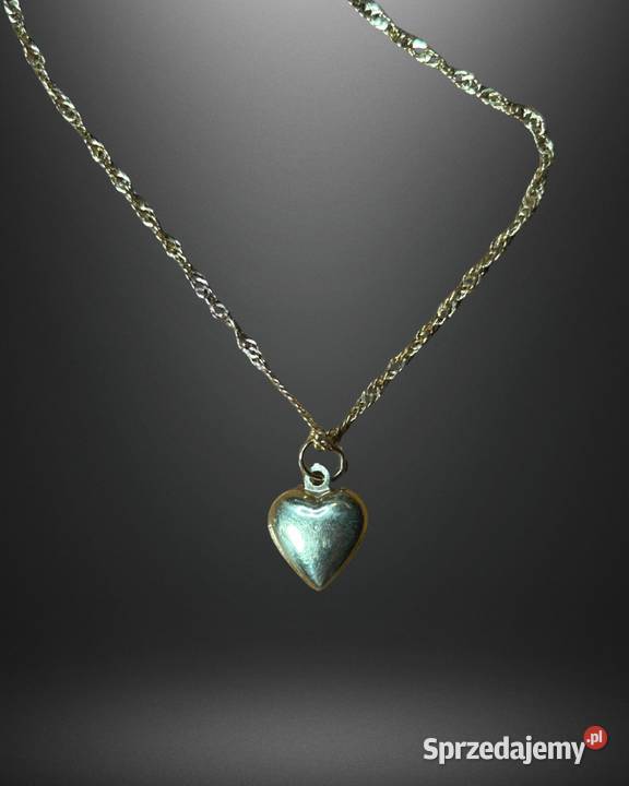 Łańcuszek złoty 14K z zawieszką Serduszko splot złoto Warszawa
