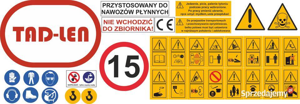 Zestaw naklejek na opryskiwacz TADLEN Biuro Kamionna