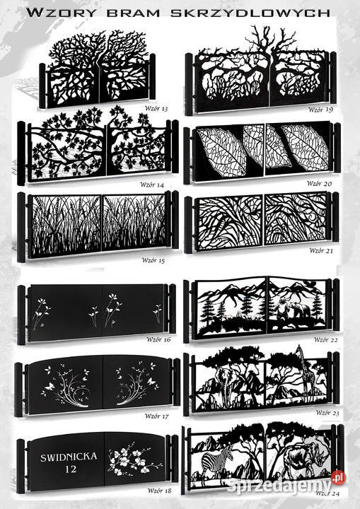 Brama skrzydłowa CNC Wahadłowa wilki las Furtka Poznań