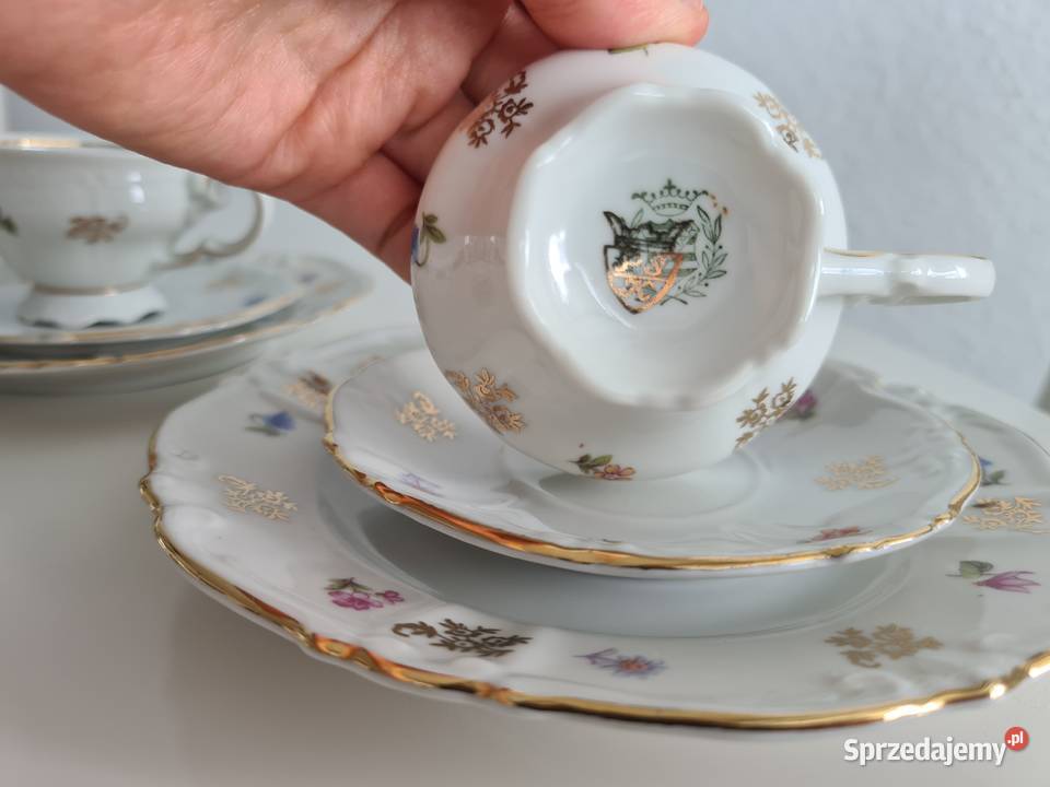 Kolekcjonerski zestaw śniadaniowy Weimar Porcelana i szkło Gorlice