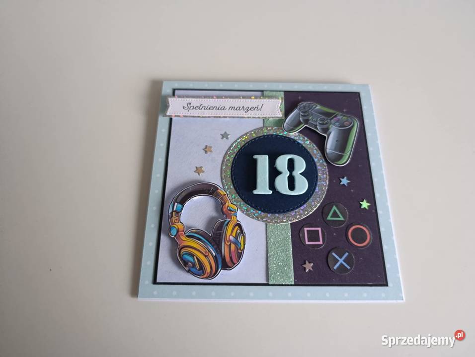 Kartka ręcznie robiona na 18te urodziny Łódź