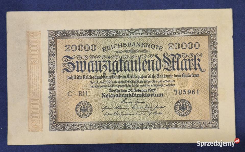 Niemcy banknot 20000 marek 1923 Numizmatyka