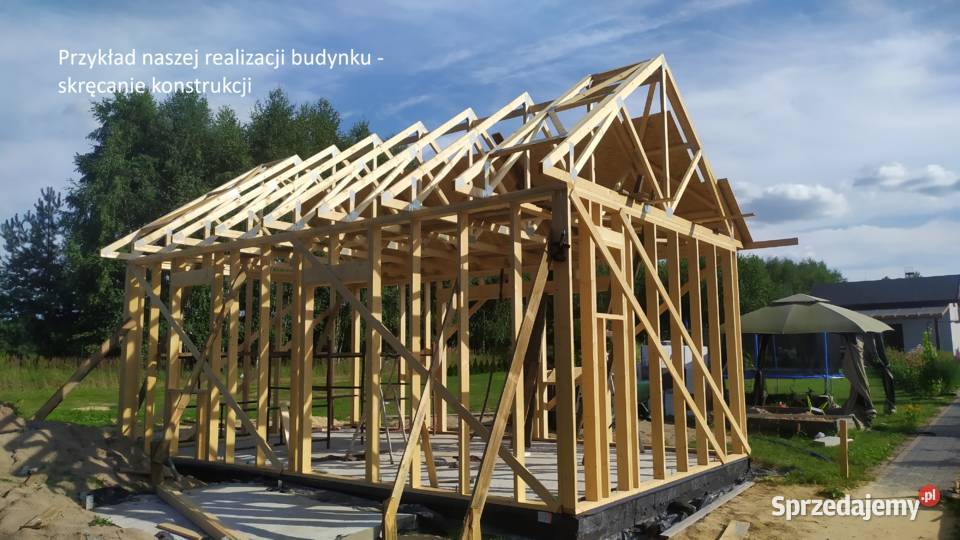 Konstrukcja z stężeniem ścian Poszycie OSB3 Boronów