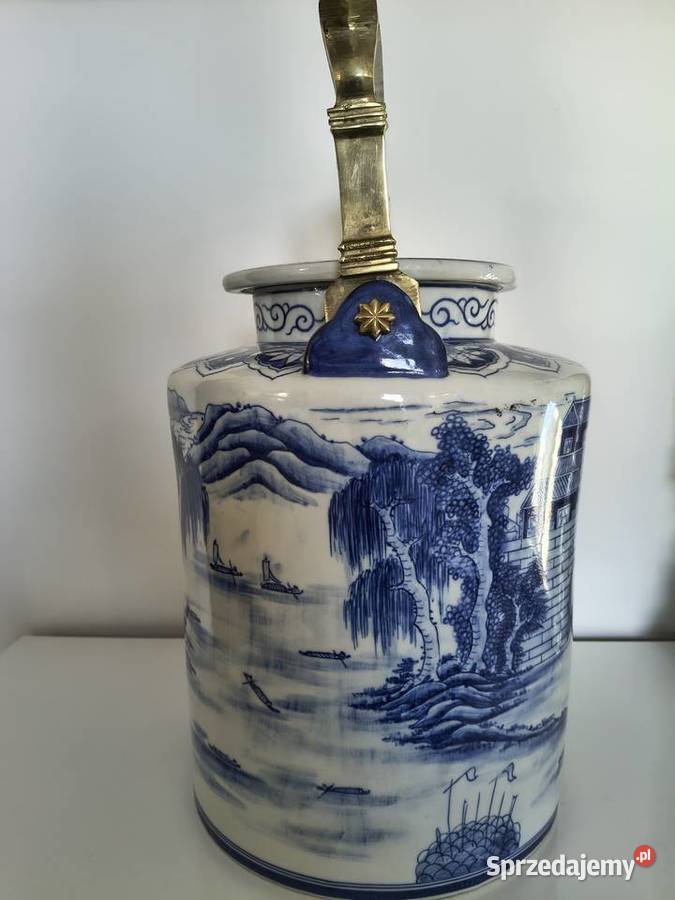 Dzban dekoracyjny porcelit wypalany szkliwiony Szczecin