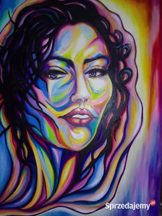 obraz olejny ręcznie malowany kobieta face kolor Dom i Ogród Olsztyn