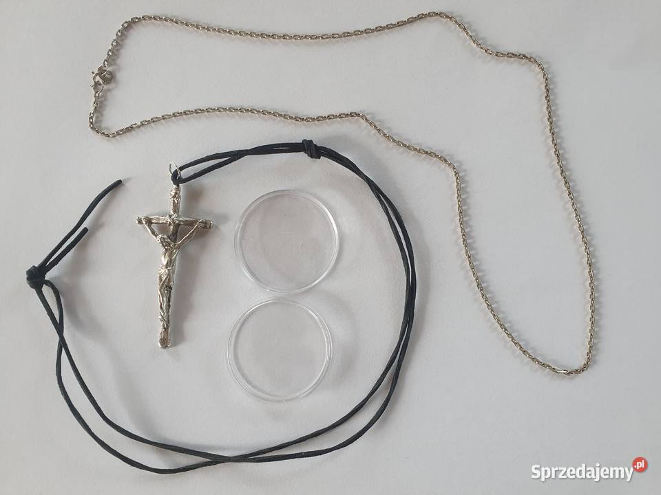 Krzyżyk Papieski JP II Srebreo 999 Łańcuszek Ag Andrychów sprzedam