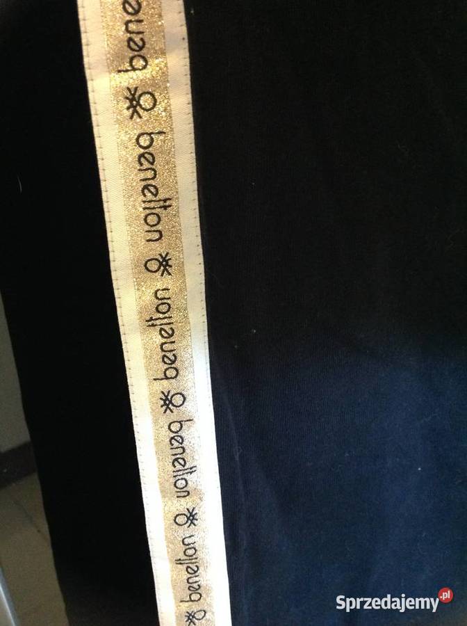 Legginsy dresowe damskie BENETTON r XS złoty żółty/złoty Moda i Styl lubuskie Nowa Sól