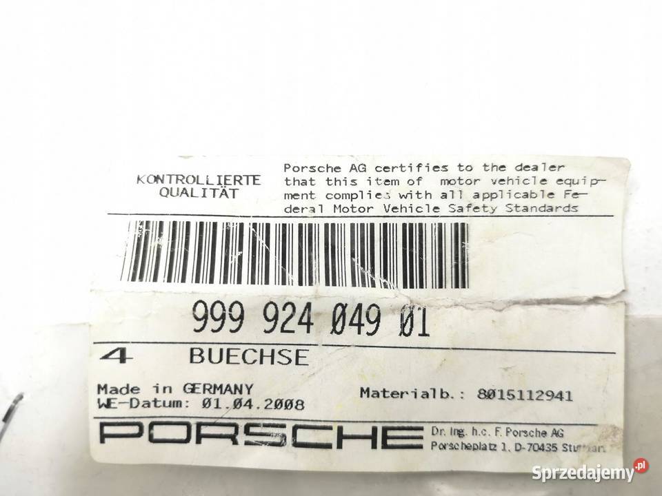 TULEJA MOSIĘŻNA LP PORSCHE BOXSTER 19972004 NOWA