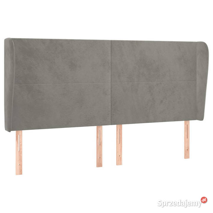 Zagłówek uszak jasnoszary 203x23x118128 aksamit sprzedam