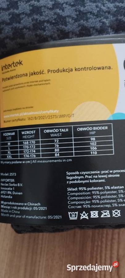 legginsy damskie TomRose r XL czarnoszare Zamość