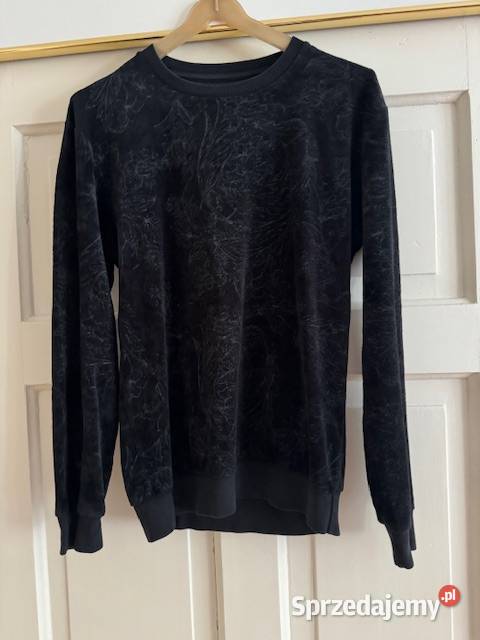 Bluza męska Zara S we wzór roślinny czarna