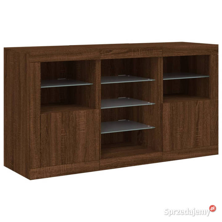 Szafka z oświetleniem LED brązowy dąb 123x37x67 Warszawa