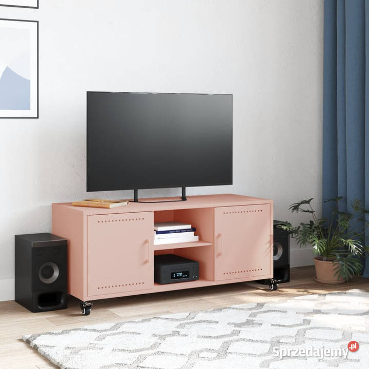 Szafka RTV różowa 1005x39x435 stal WM846663 RTV Warszawa