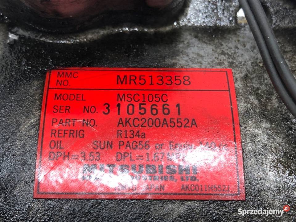 SPRĘŻARKA KLIMATYZACJI MITSUBISHI OUTLANDER I osobowe Motoryzacja podkarpackie sprzedam