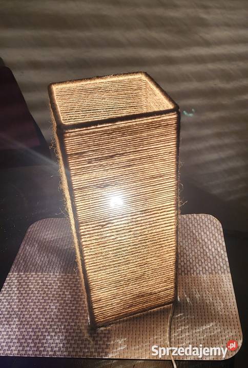 Ręcznie robiona lampa z juty naturalne światło małopolskie sprzedam
