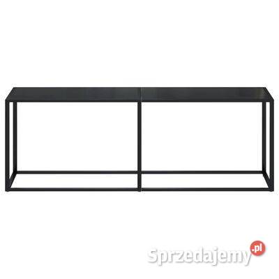 vidaXL Konsola czarna 220x35x755 szkło Warszawa