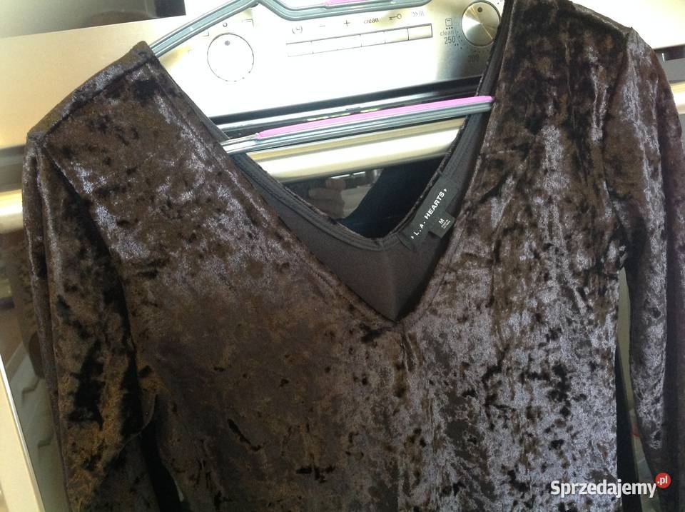 Czarne Body Welurowe Damskie M j nowe