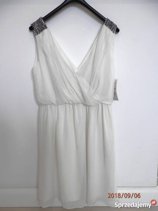 Sukienka Zara Kremowa Rozkloszowana Zwiewna Rozkloszowana  Łomża