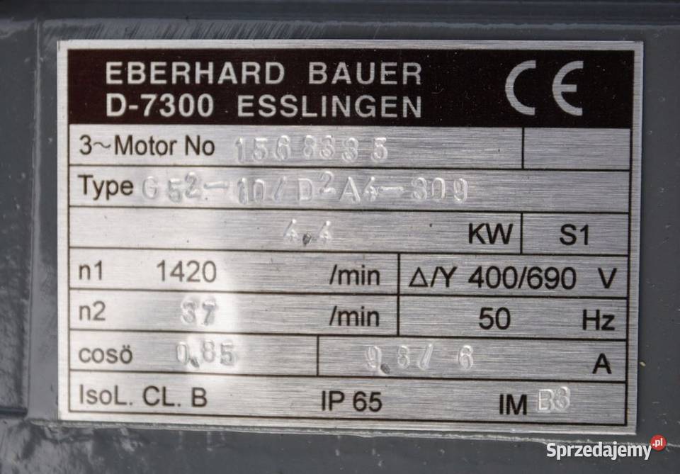 Motoreduktor 44kw 37obrmin Firmy Bauer