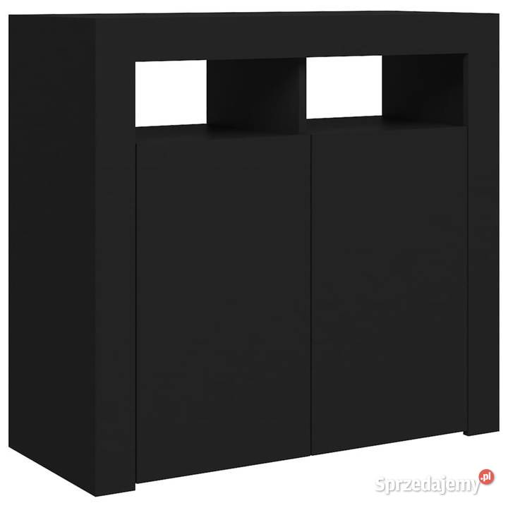 Szafka z oświetleniem LED czarna 80 x 35 x 75 Pozostałe Warszawa
