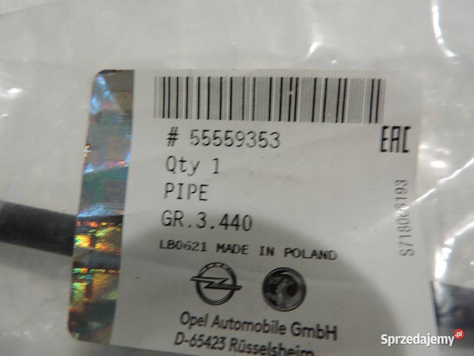 PRZEWÓD NAGRZEWNICY OPEL ASTRA J 55559353 sprzedam