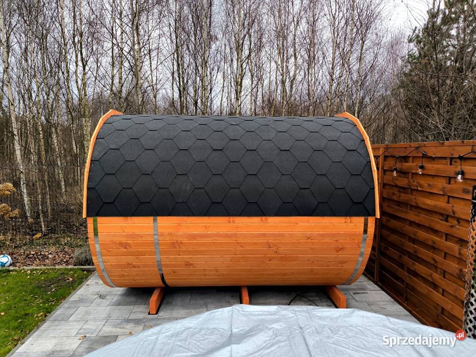 Sauna ogrodowa beczka z przedsionkiem PRODUCENT Mstów