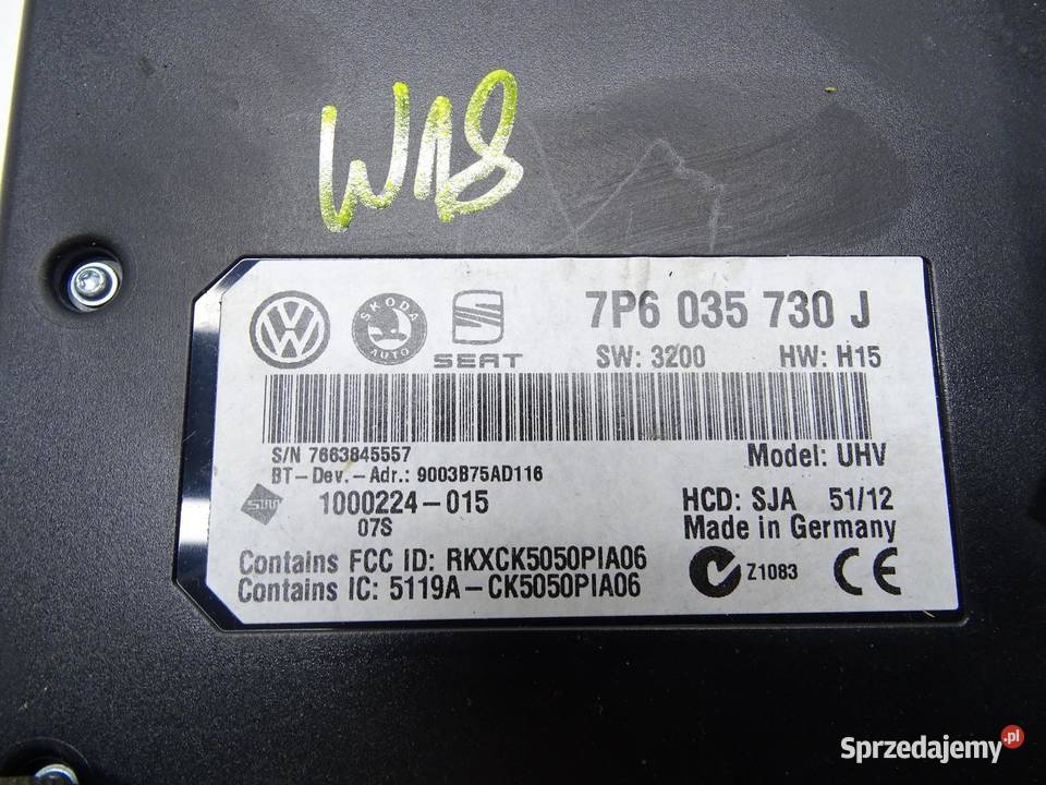 MODUŁ STEROWNIK BLUETOOTH 7P6035730J VW TIGUAN I Komputery