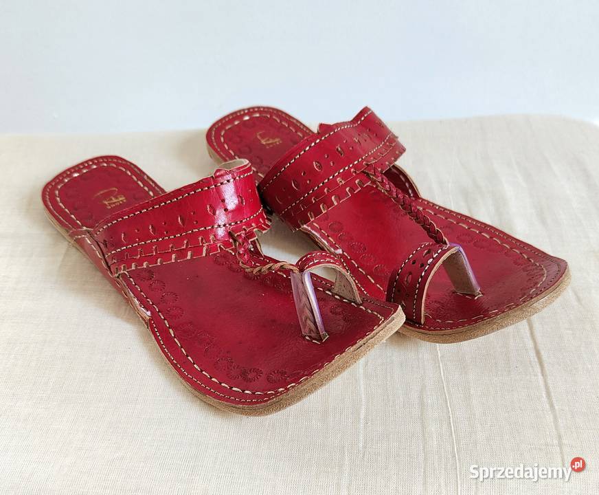 KOHRD2 Skórzane japonki kohalpuri 39 czerwone inna Szczecin