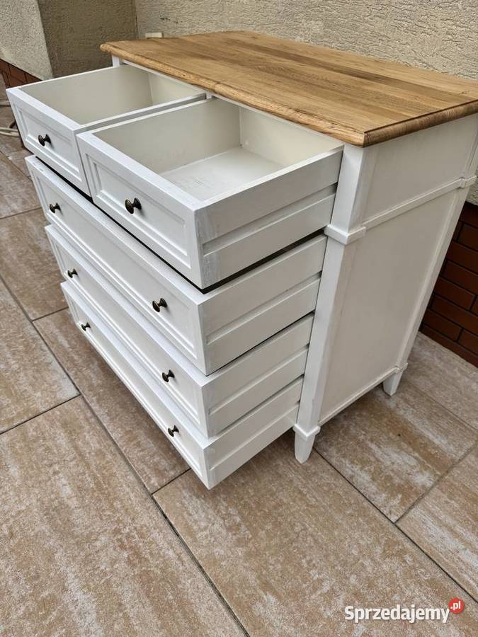 Komoda z szufladami biała szafka Sulbiny