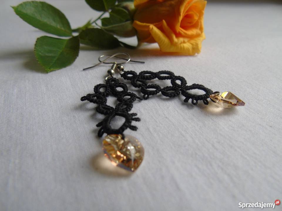 Kolczyki Frywolitkowe Wiśniowa