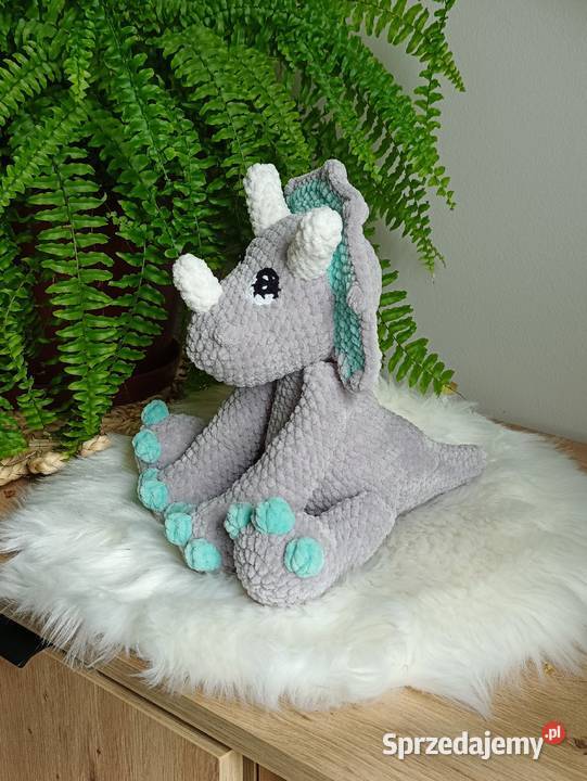 Dinozaur triceratops maskotka ręcznie robiona Suwałki