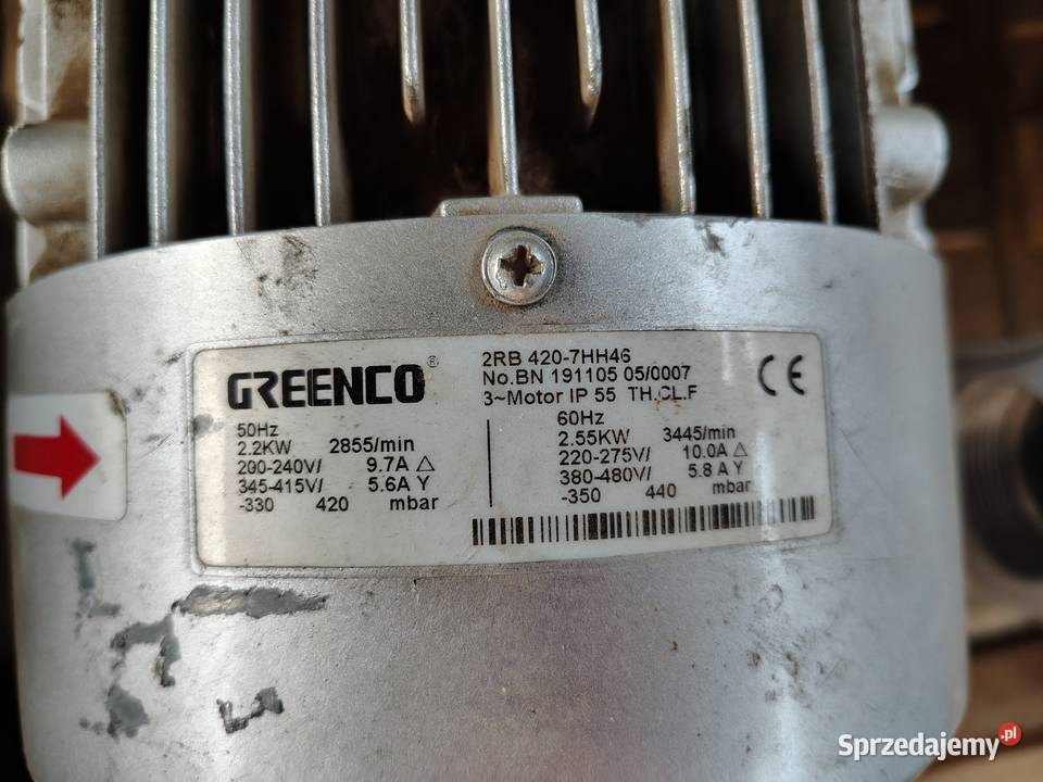 Pompa próżniowa bocznokanałowa GREENCO 2RB 22 kW Pozostałe Pozostałe Łódź
