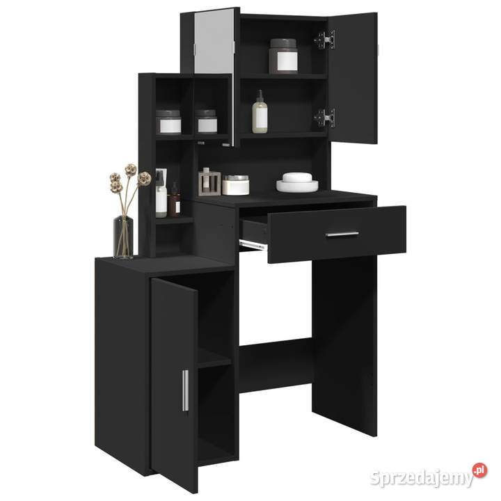 Toaletka z szafką czarna 80x35x132 WM848235 Warszawa