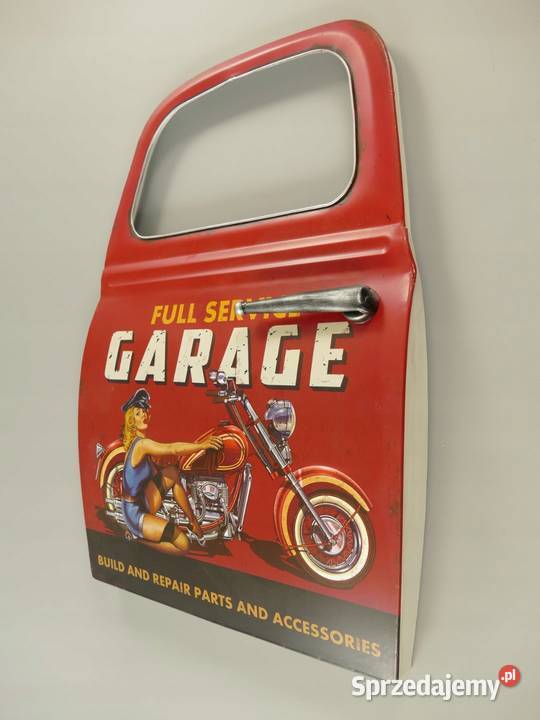 Drzwi metalowe stary samochód warsztat sklep