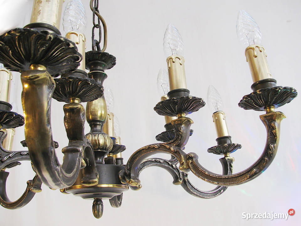 Żyrandol Lampa 12 punkt Mosiądz