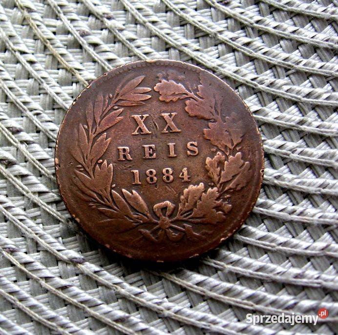 Portugalia 20 Reis 1884r Antyki, Sztuka, Kolekcje Kalisz sprzedam