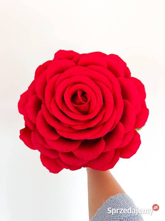 Duża róża z krepiny włoskiej Zielona Góra sprzedam