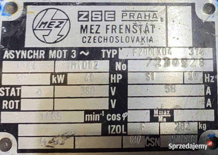 silnik elektryczny 30kW 1465obr 3fazowy B3 kujawsko-pomorskie Pigża sprzedam