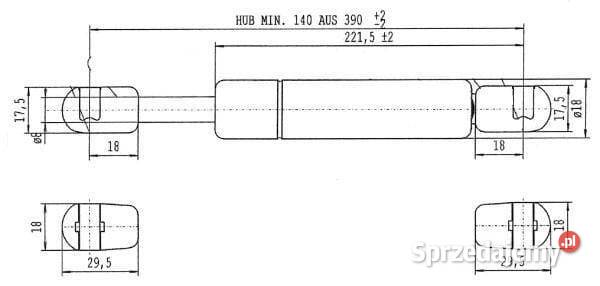 Sprężyna gazowa L390 mm 150N Stabilus CA3069KR Kamionna sprzedam