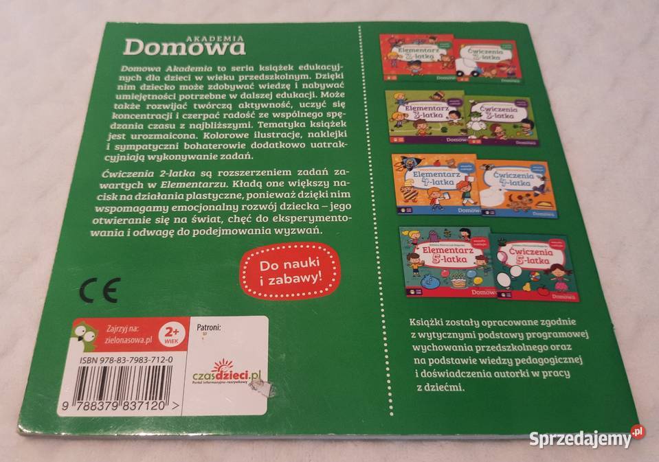 Ćwiczenia 2latka Domowa Akademia Zielona Sowa Książki dla dzieci Czeladź